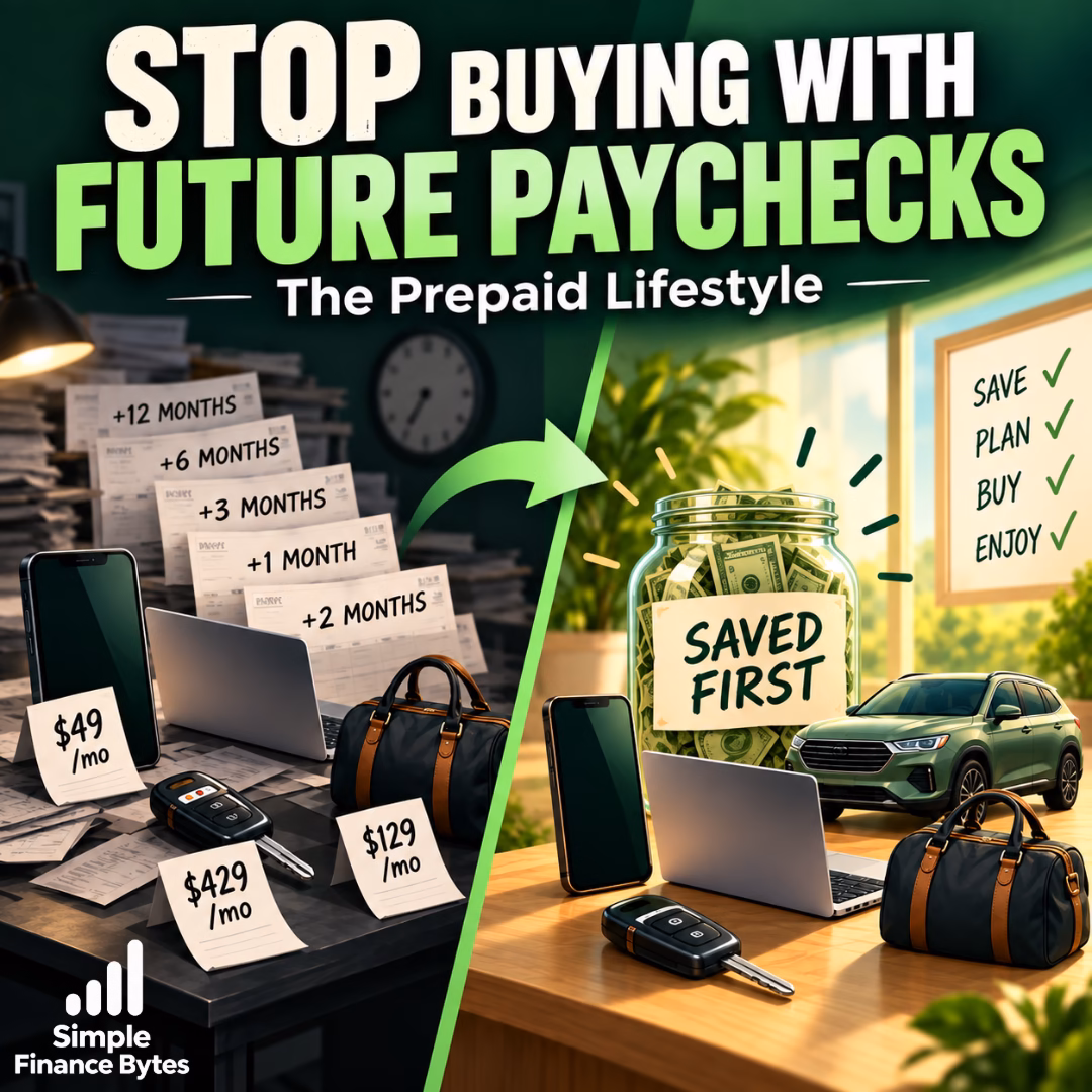 A prepaid lifestyle means saving before you buy, avoiding consumer financing so future purchases do not become future debt.