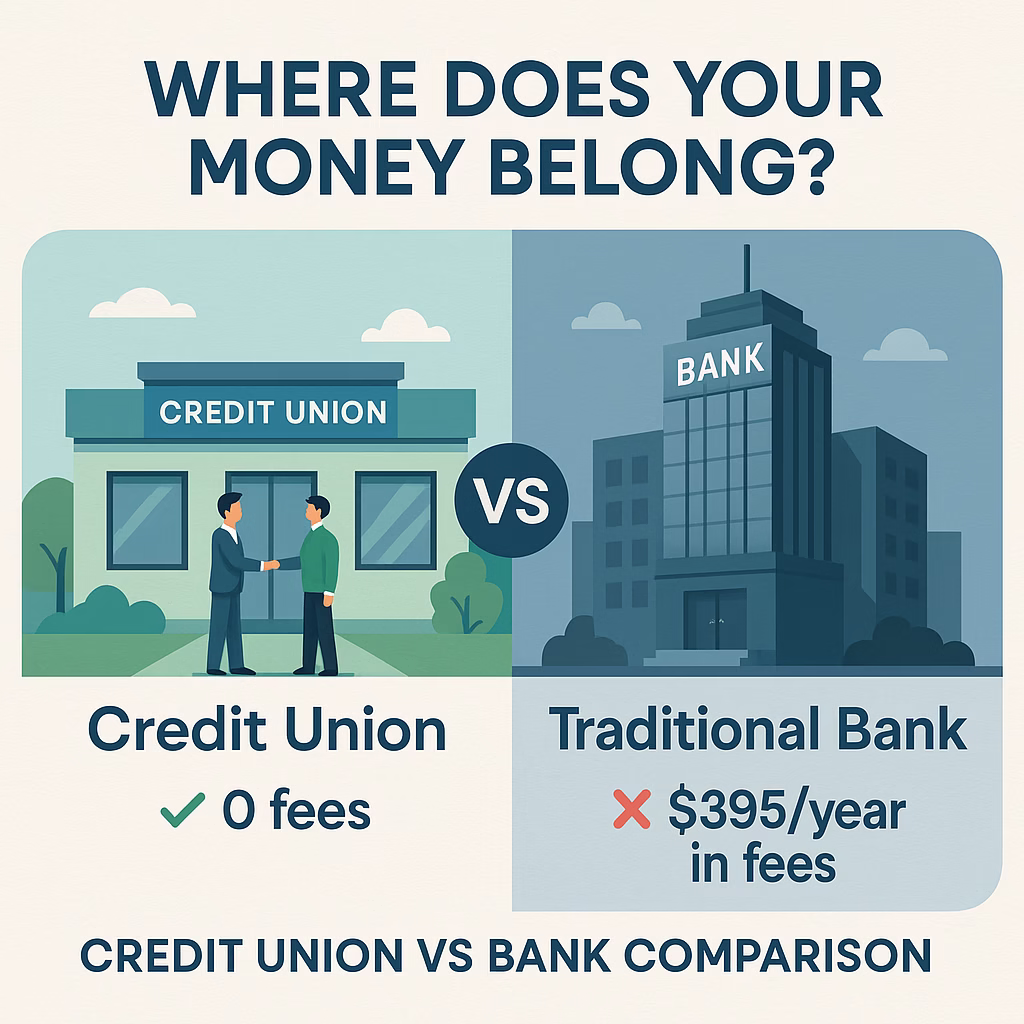 Credit union vs bank comparison reveals how traditional banks extract fees while credit unions serve members.