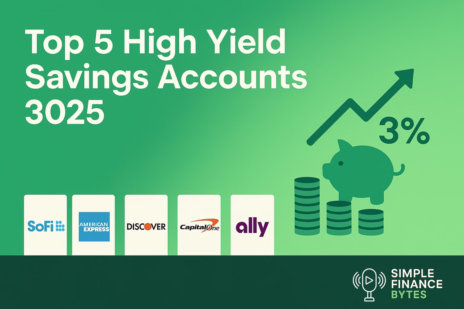 The best high yield savings account for 2025. SoFi, American Express, Discover, Capital One, and Ally offer competitive rates with zero fees