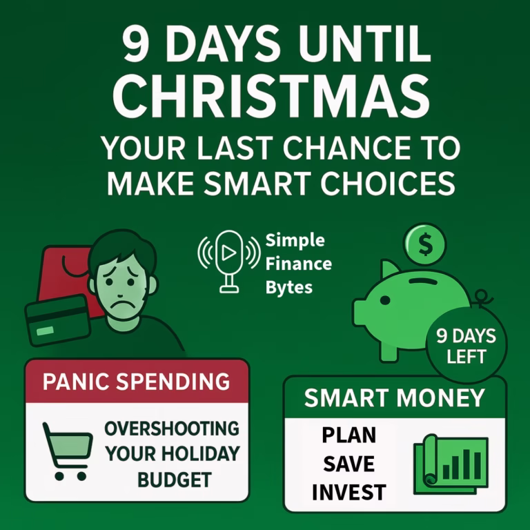 Last minute Christmas prep: Set spending limits, avoid panic buying, invest savings. 9 days left. Stop overspending before it's too late.