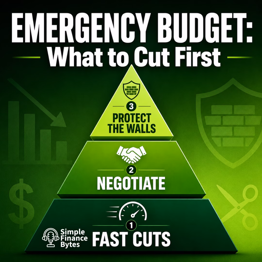 Emergency budget guide for when money gets tight. Learn the 3 tiers of what to cut, negotiate, and protect to save 300 to 800 dollars now.
