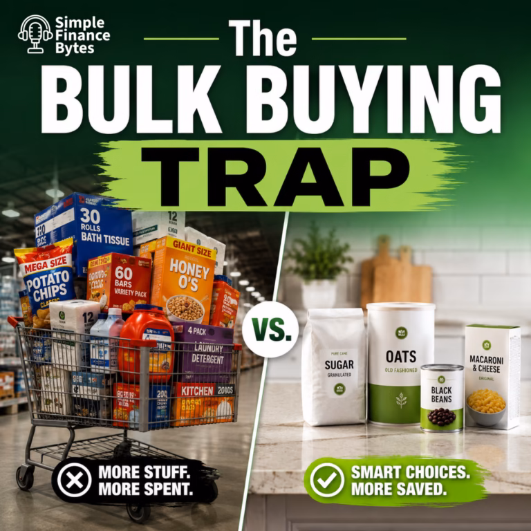 Buying in bulk isn't always a deal. Learn how to buy store brands at regular stores to save $50-100 a month without the hidden waste.