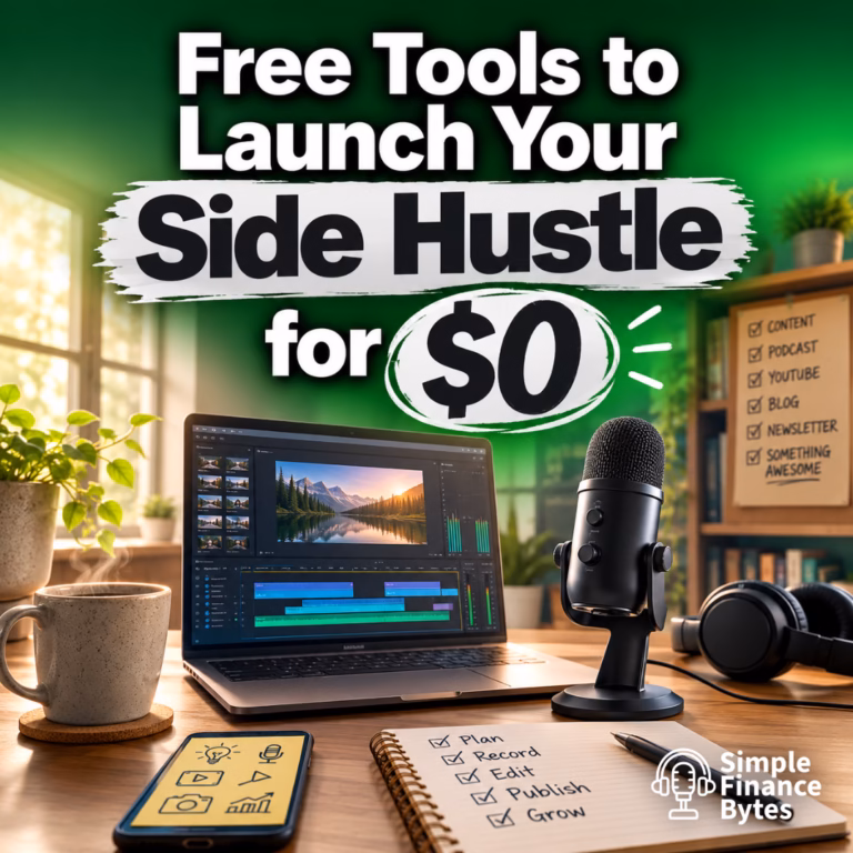 Free tools can launch your podcast, YouTube channel, or side hustle for $0. Here's the exact free stack and when to upgrade.