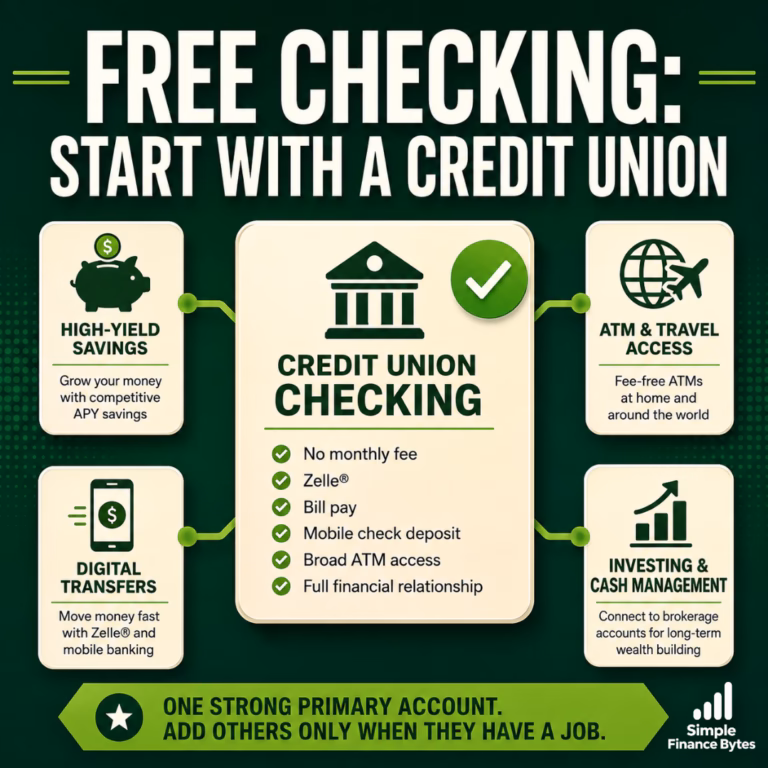 Free checking accounts should do more than avoid monthly fees. Compare credit unions, banks, savings options, Zelle, and ATMs.