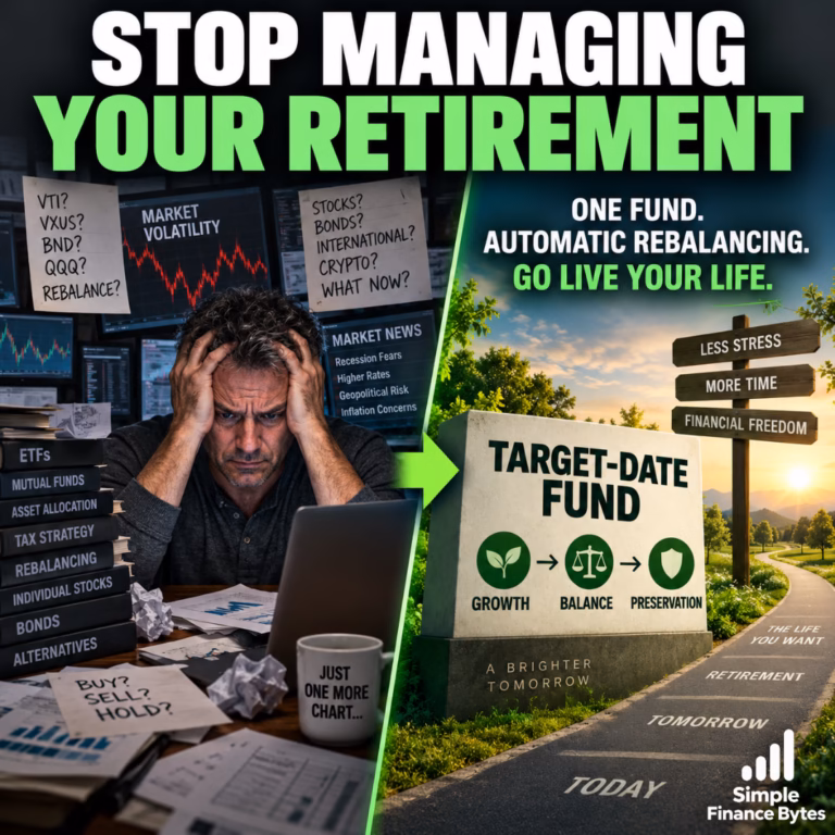Target-date funds for retirement automate diversification, rebalancing, and risk reduction for simple consistent investing.
